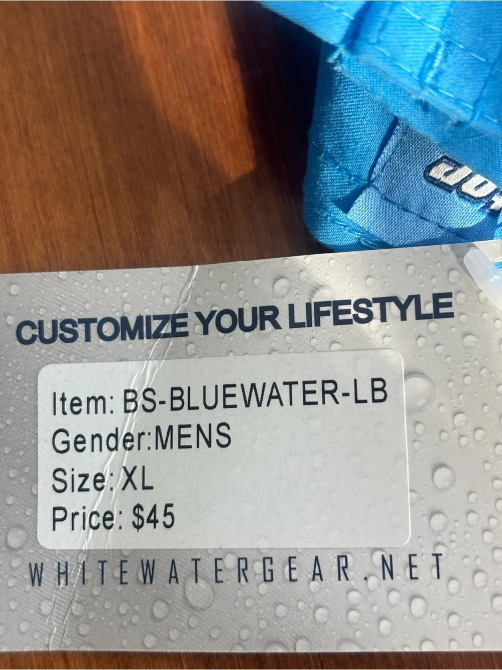 NWT White Water Gear Men's Blue Swim Trunks, Size XL